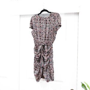 Isabel Marant Size 2 100% Silk Tie Front Mini Dress with Button Detail Back